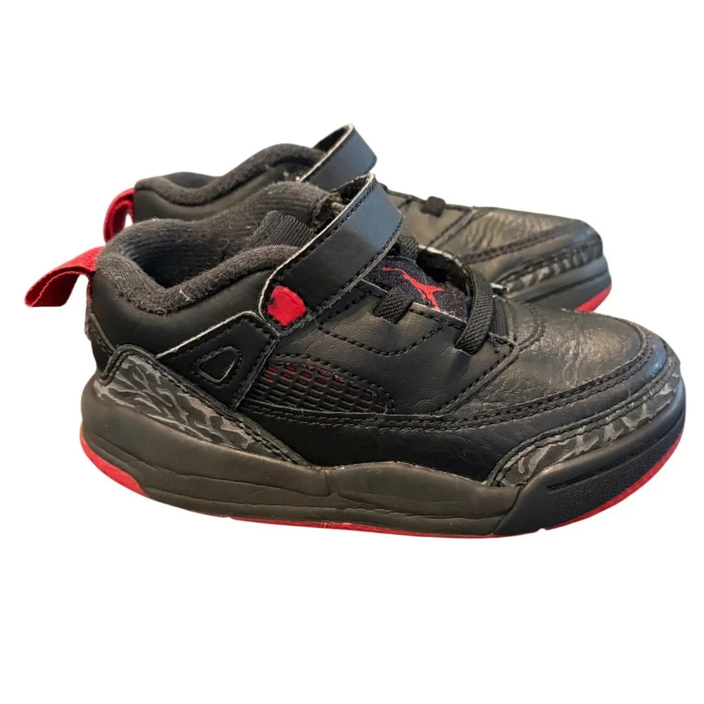 NIKE AIR JORDAN SPIZIKE LOW Toddler BLACK/VARSITY RED FQ3952-006 8c‎